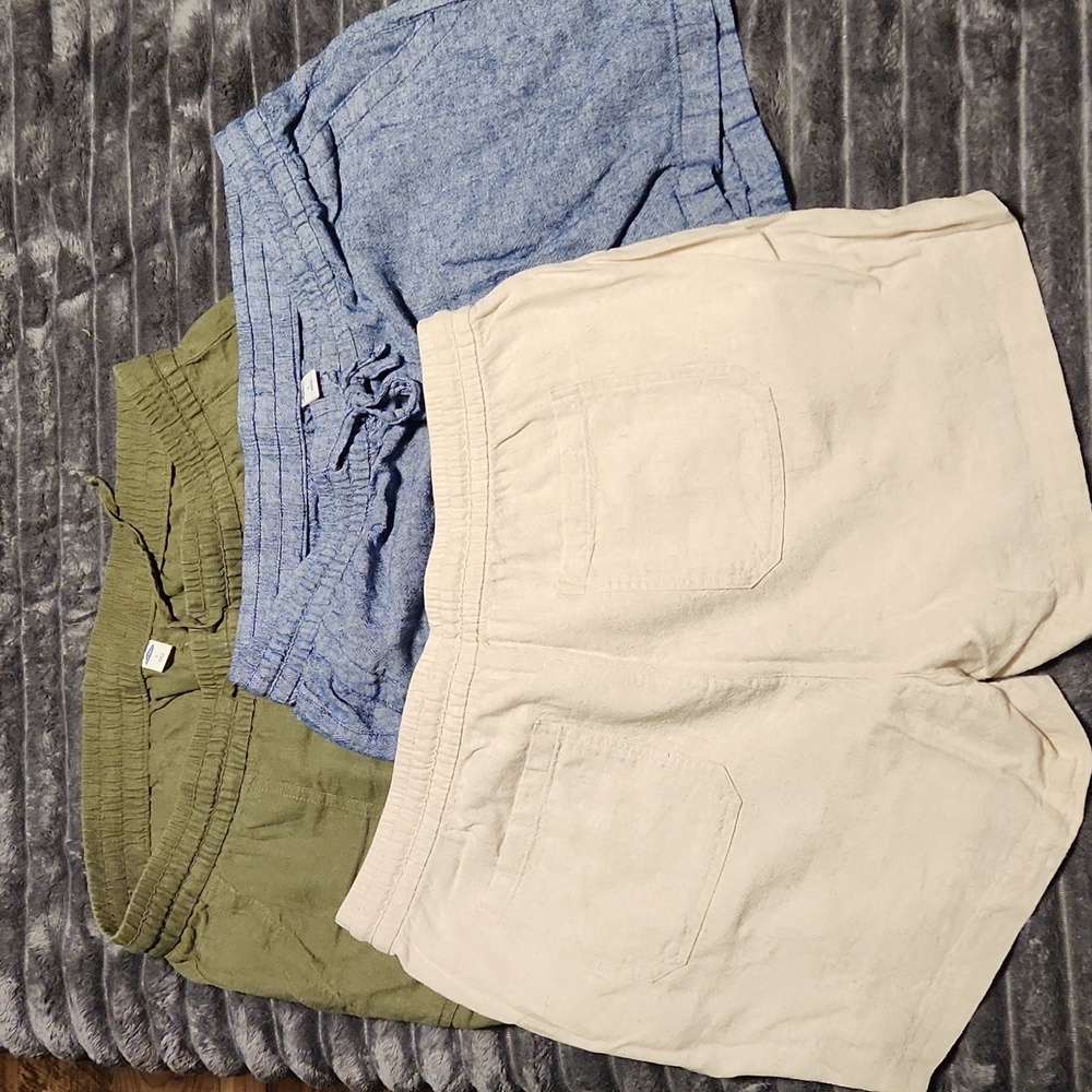 Old Navy linen/rayon shorts lot, size L
